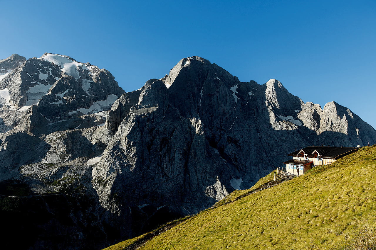 Ansicht der Marmolata vom Piz Boè aus by Edward Theodore Compton on Ansicht der Marmolata vom Piz Boè aus by Edward Theodore Compton on