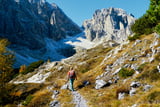Die Sextener Dolomiten am Weg zur Bertihütte, rechts die Rotwand