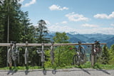Zur Lenggrieser Hütte: Ob die Bikes den Zugspitzblick genießen?