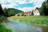 Malerisch ist die Aussicht durch das Tal der Pegnitz.