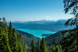 Beim Abstieg vom Heimgarten genießen wir immer wieder schöne Blicke zum Walchensee.