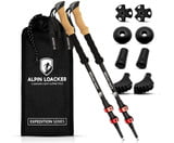 Alpin Loacker Wanderstöcke schwarz rot mit Zubehör