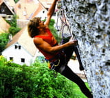 Norbert Sandner an der Steilwand.