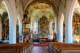 Die Wallfahrtskirche Maria Rain bei Oy-Mittelberg ist ganz im Barockstil ausgeschmückt.